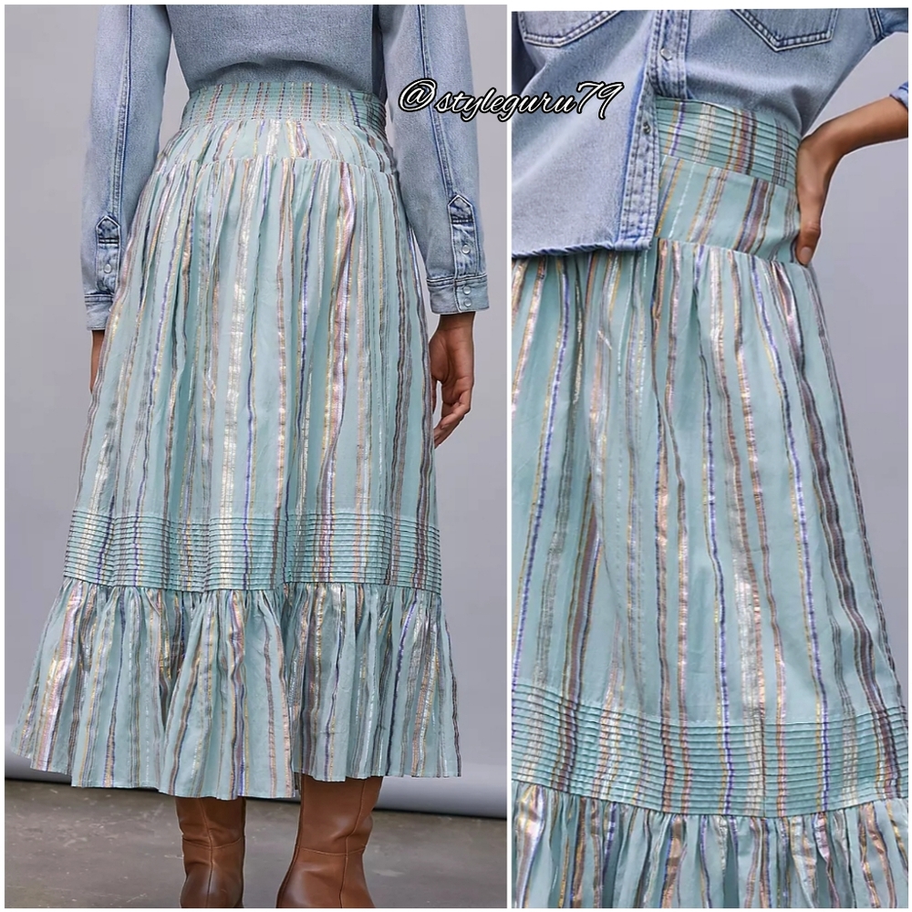 NWT, Anthropologie, Audriana Shimmer Maxi Skirt - Picture 2 of 2